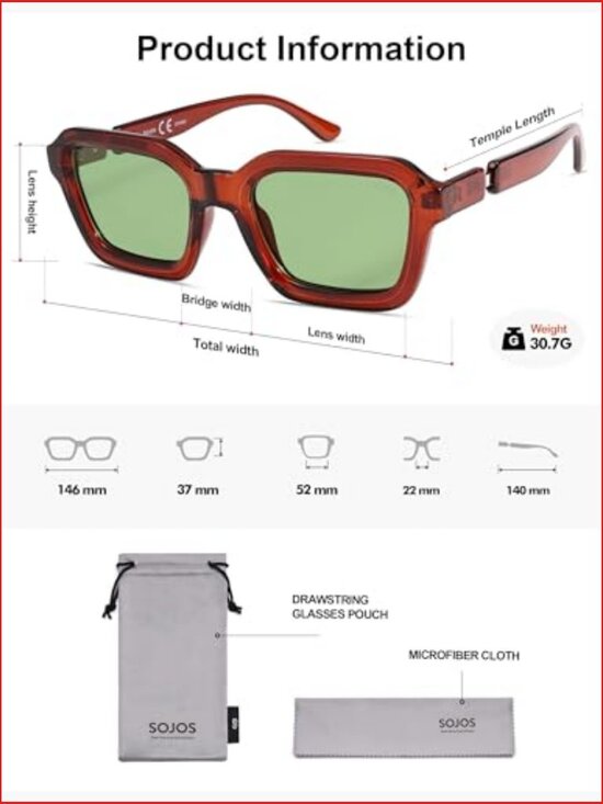 Retro Polarized Square Sunglasses with UV400 Protection Vintage Hexagon Shades main image 6